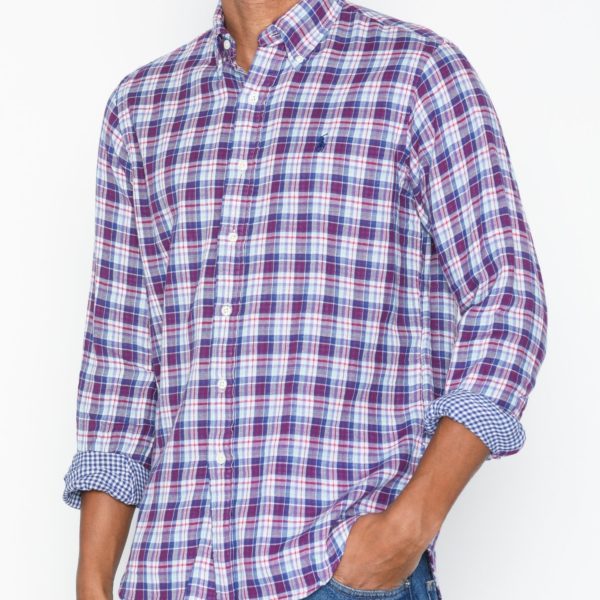 Checked shirt bottom down