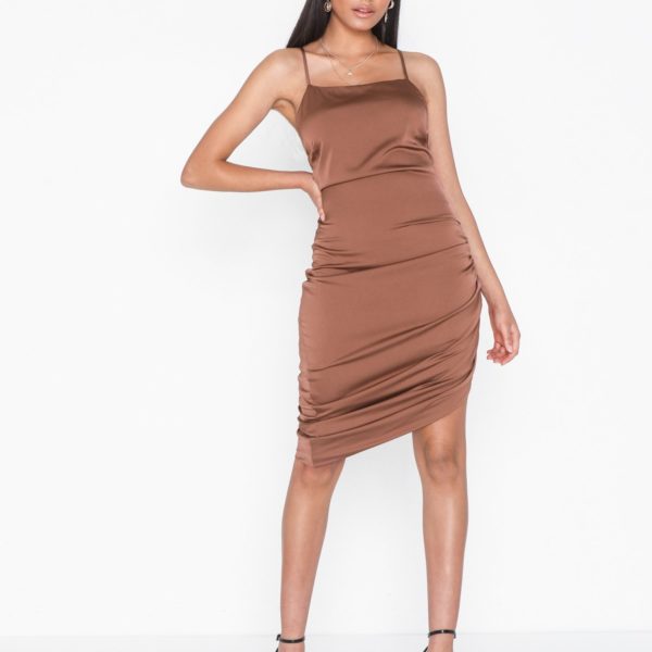 Brown silk dress