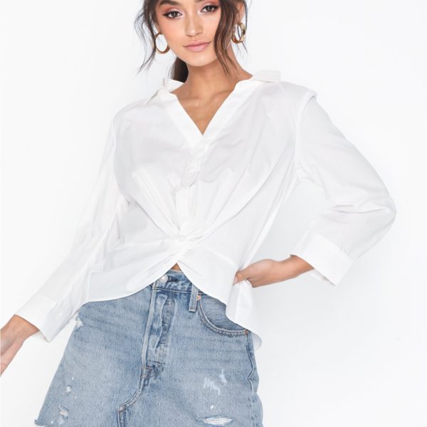 White cropped blouse